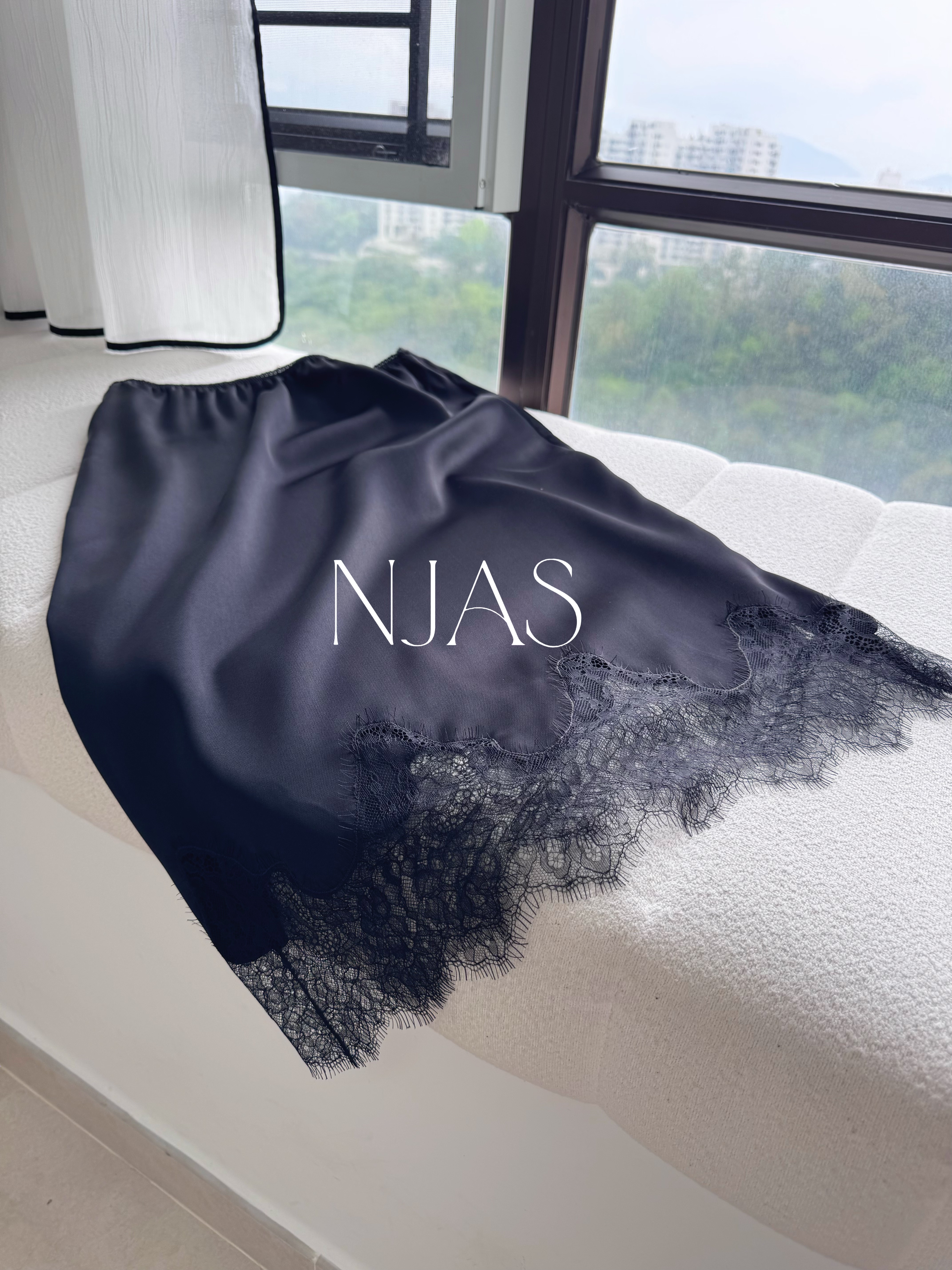 Elegant silky lace skirt