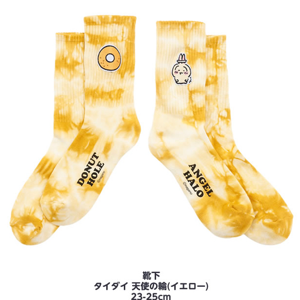 🎀【預訂】 Chiikawa x Talking 扎染襪 Yellow 23-25cm