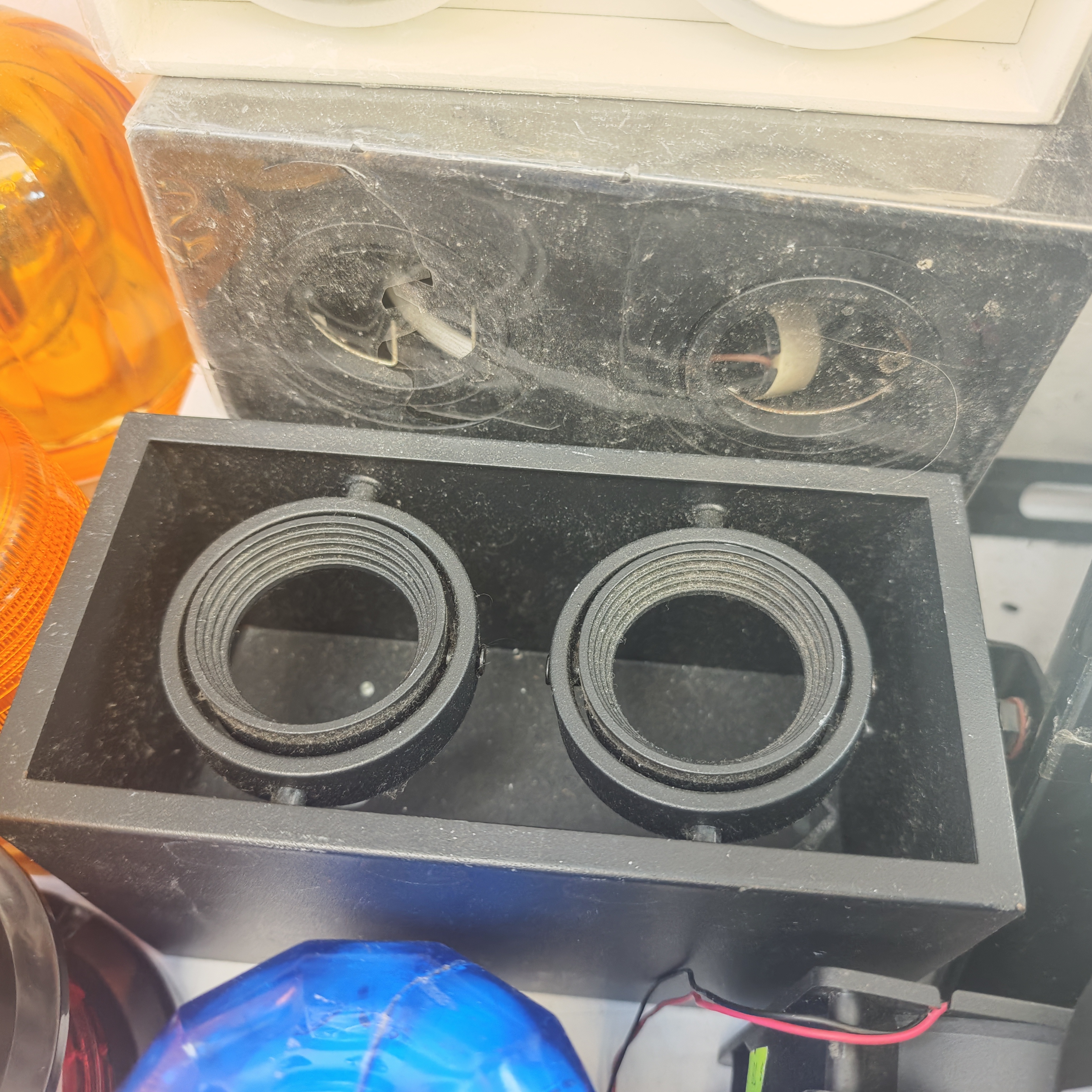 明裝 天花盒仔燈 孖燈燈盒 黑色