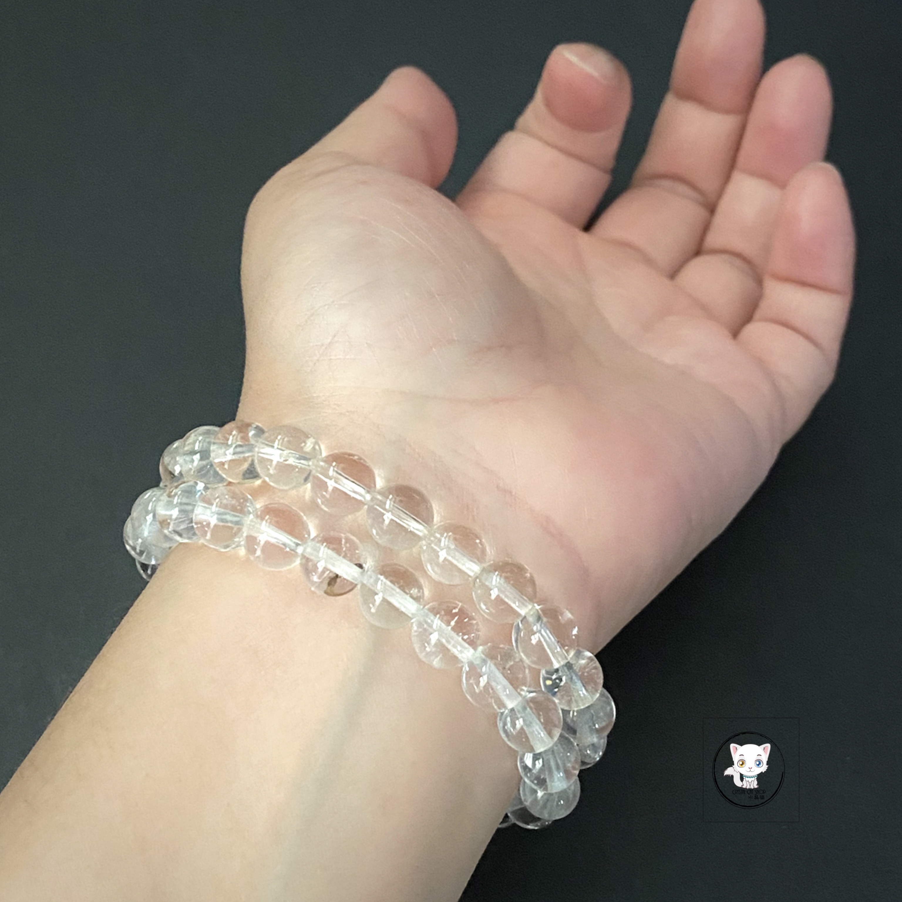 天然白水晶手鏈 8mm