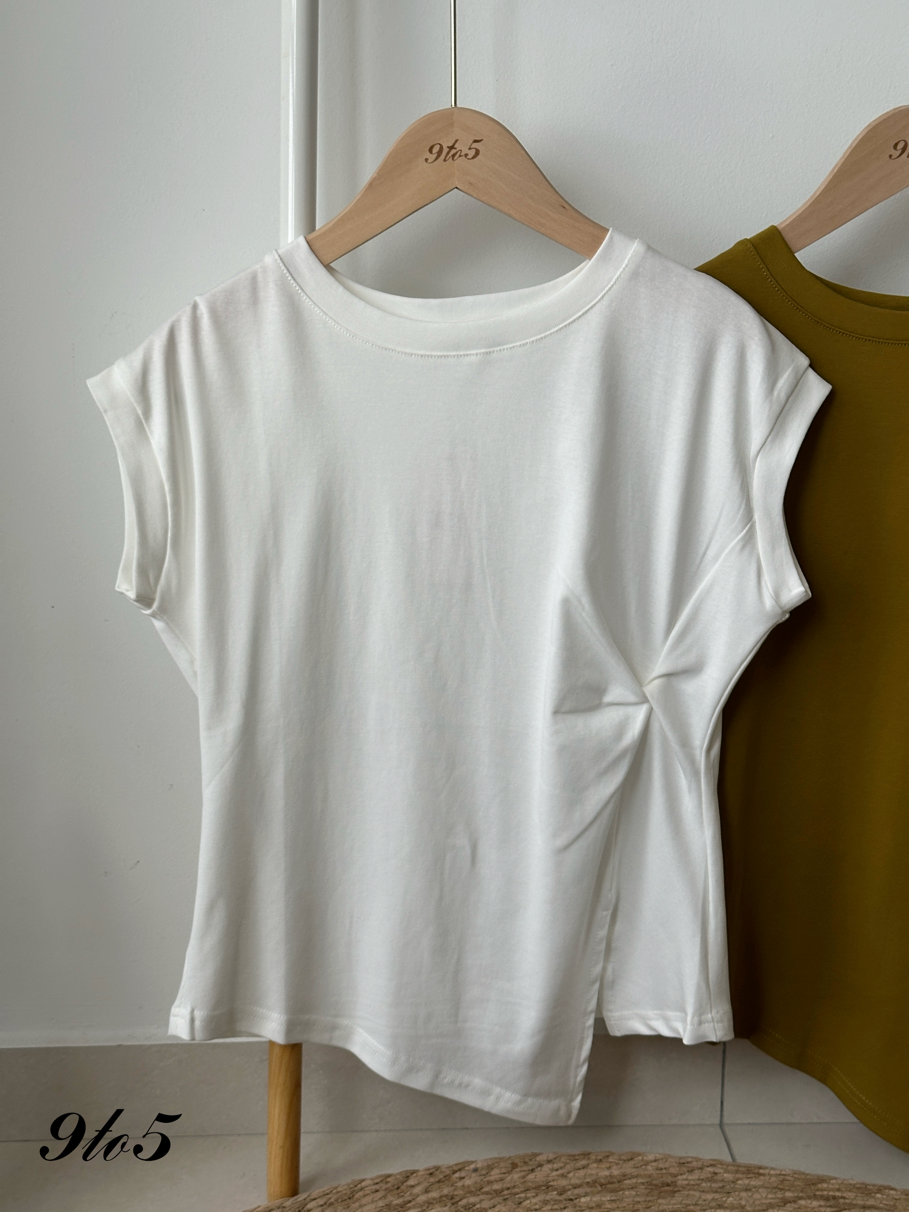 T4230 Cape Sleeve Ruched Top - 4 Colors 