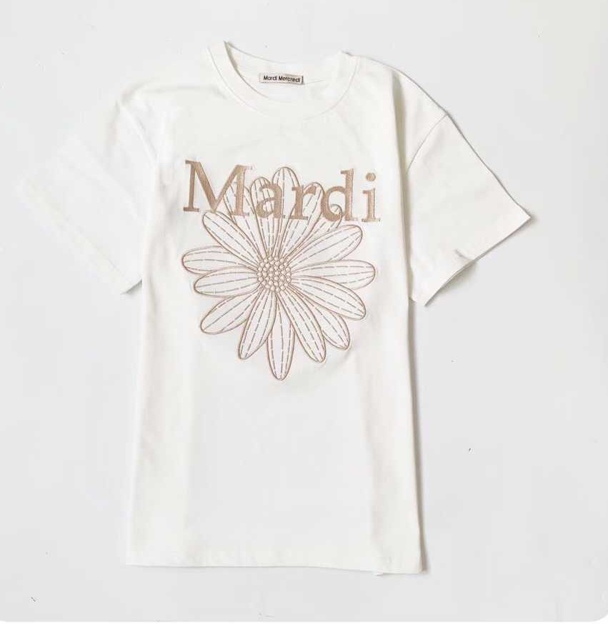 預訂 MARDI MERCREDI EMB FLOWERMARDI 短袖Tee [貨號26A380]