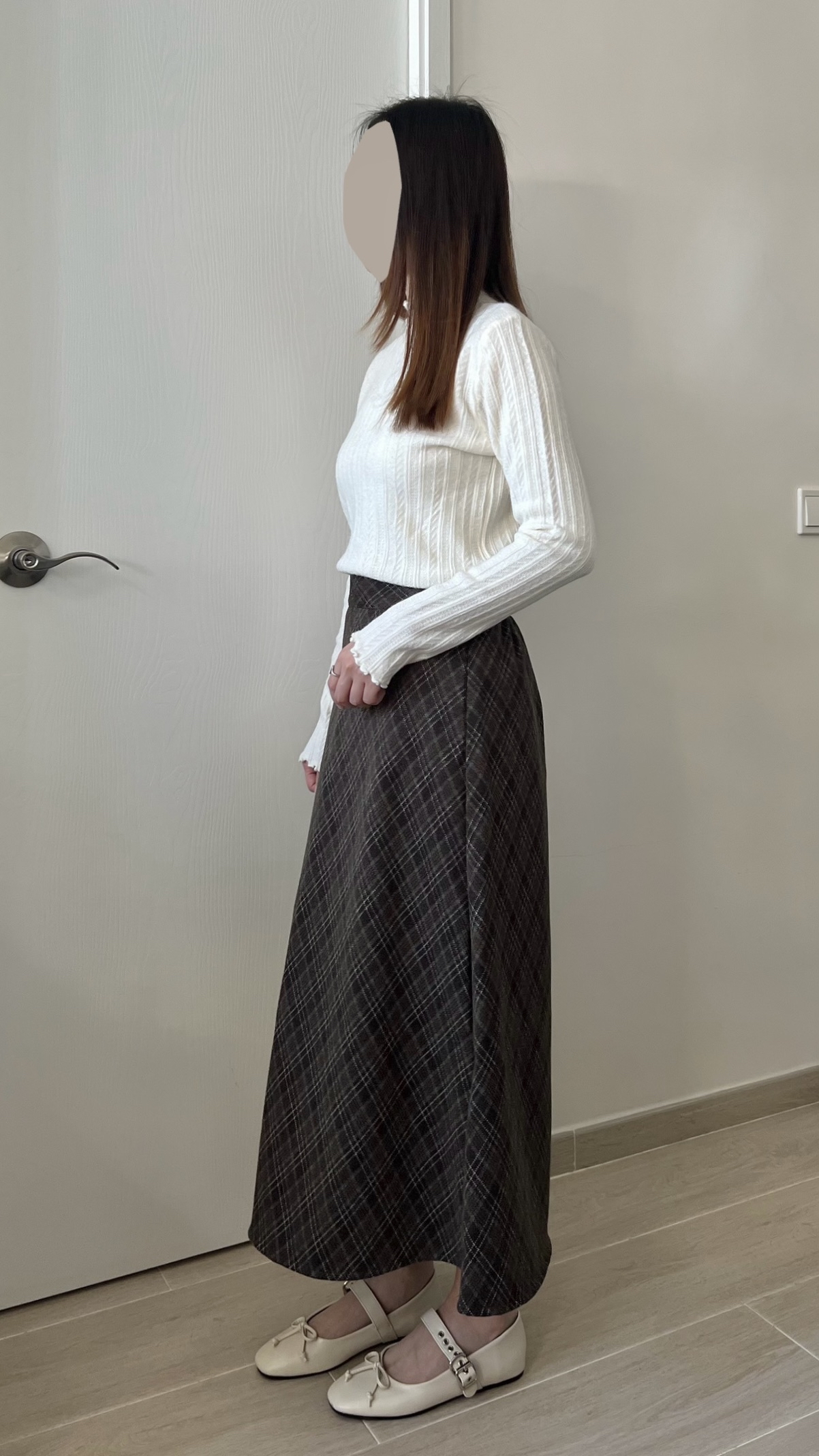 高質秋冬菱形格紋長裙 現貨