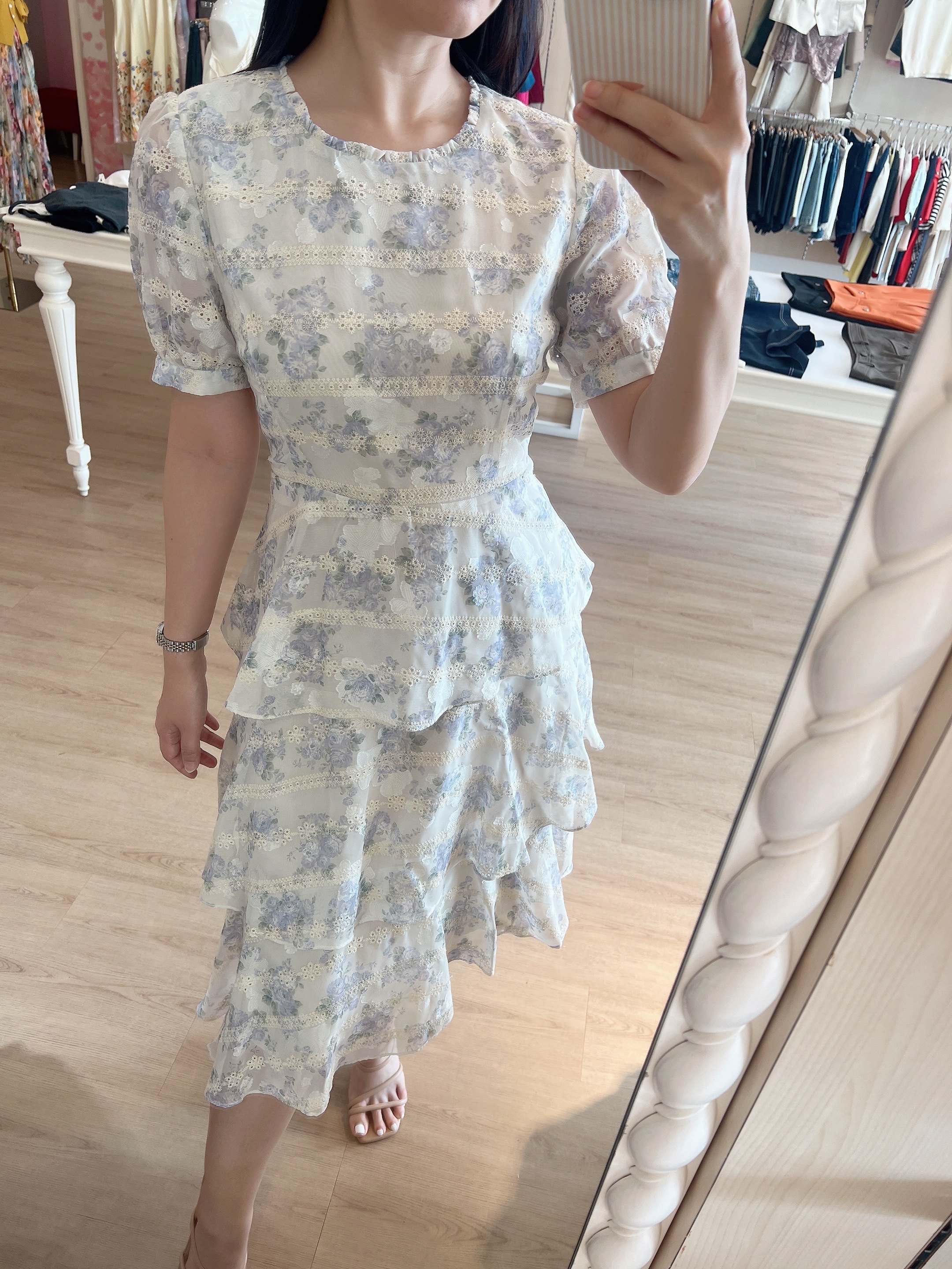 Romantic Layered Midi Dress