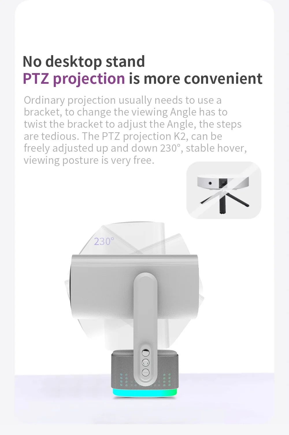 SAPPHIRE K2 4K便攜充電式智慧投影機