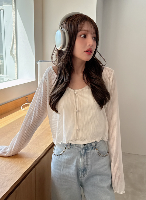 春天必備! 薄針織羅紋外套 [ru1192]