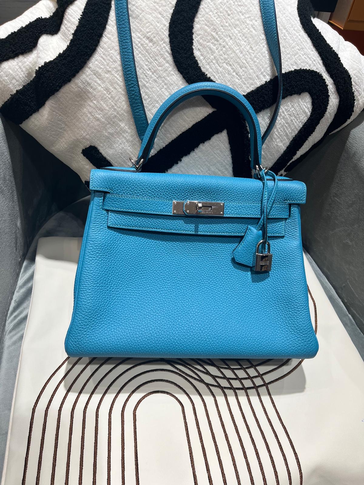 Hermes Kelly 28 STAMP [ R ] 松石藍色銀扣 100%Authentic, 98%new ✅key lock ✅dust bag ✅box