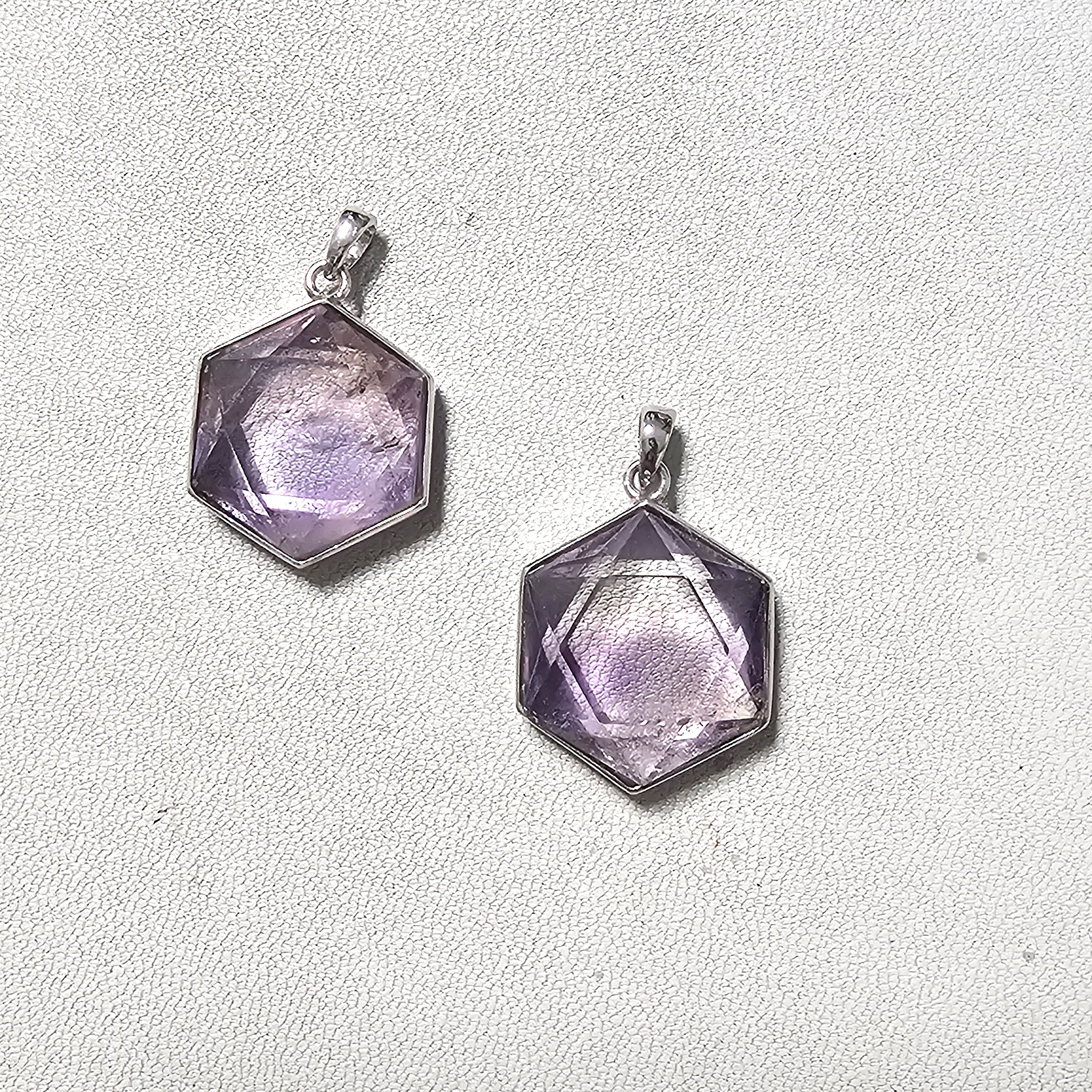 紫黃水晶六芒星925銀大衛星