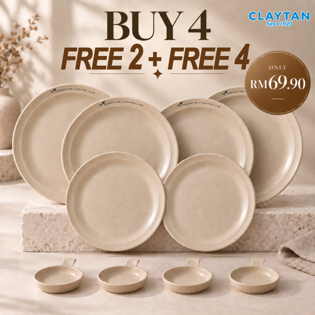 CLAYTAN Speckle Beige Series - 10pc Dining Set