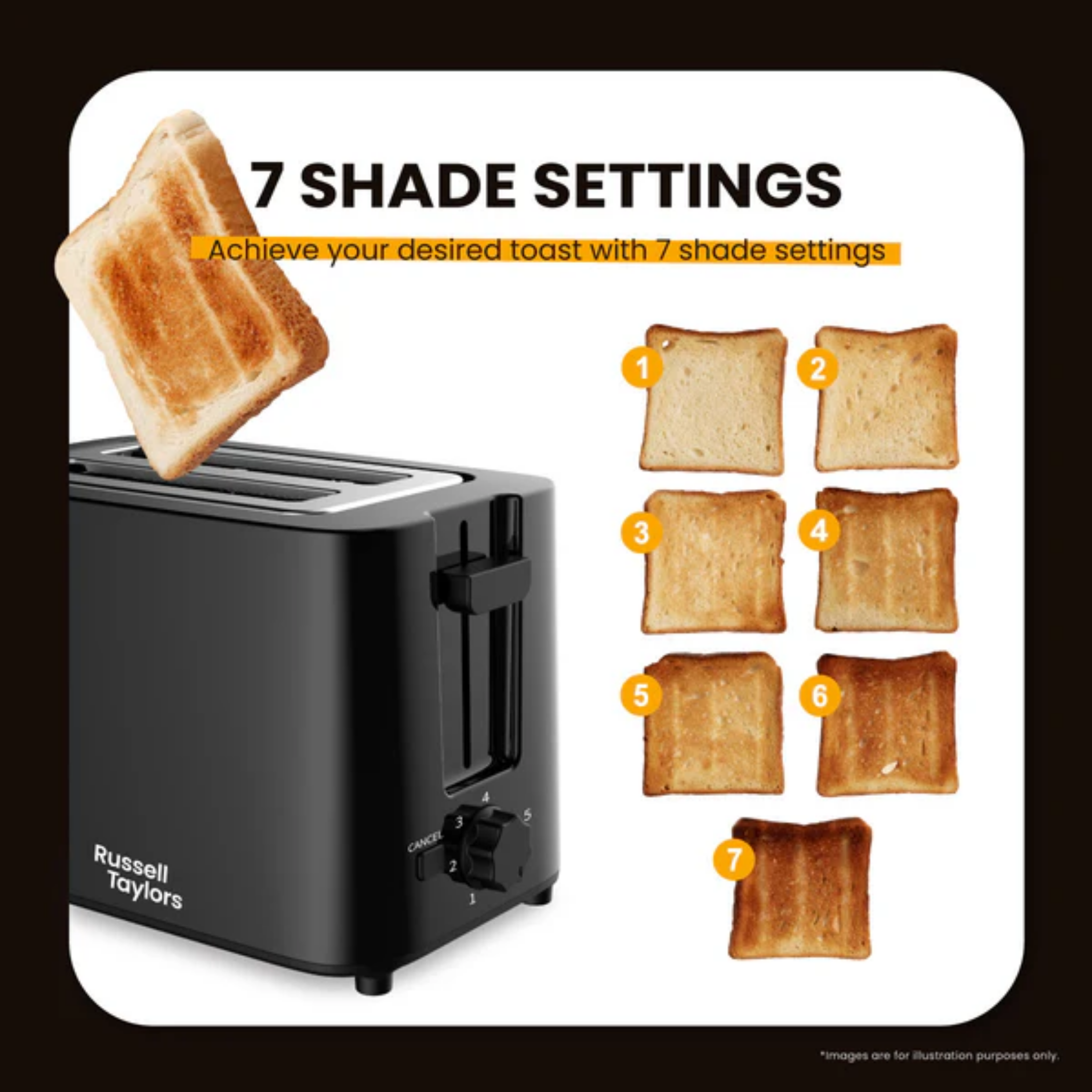 Russell Taylors 700W 7-Shade Bread Toaster (T2)