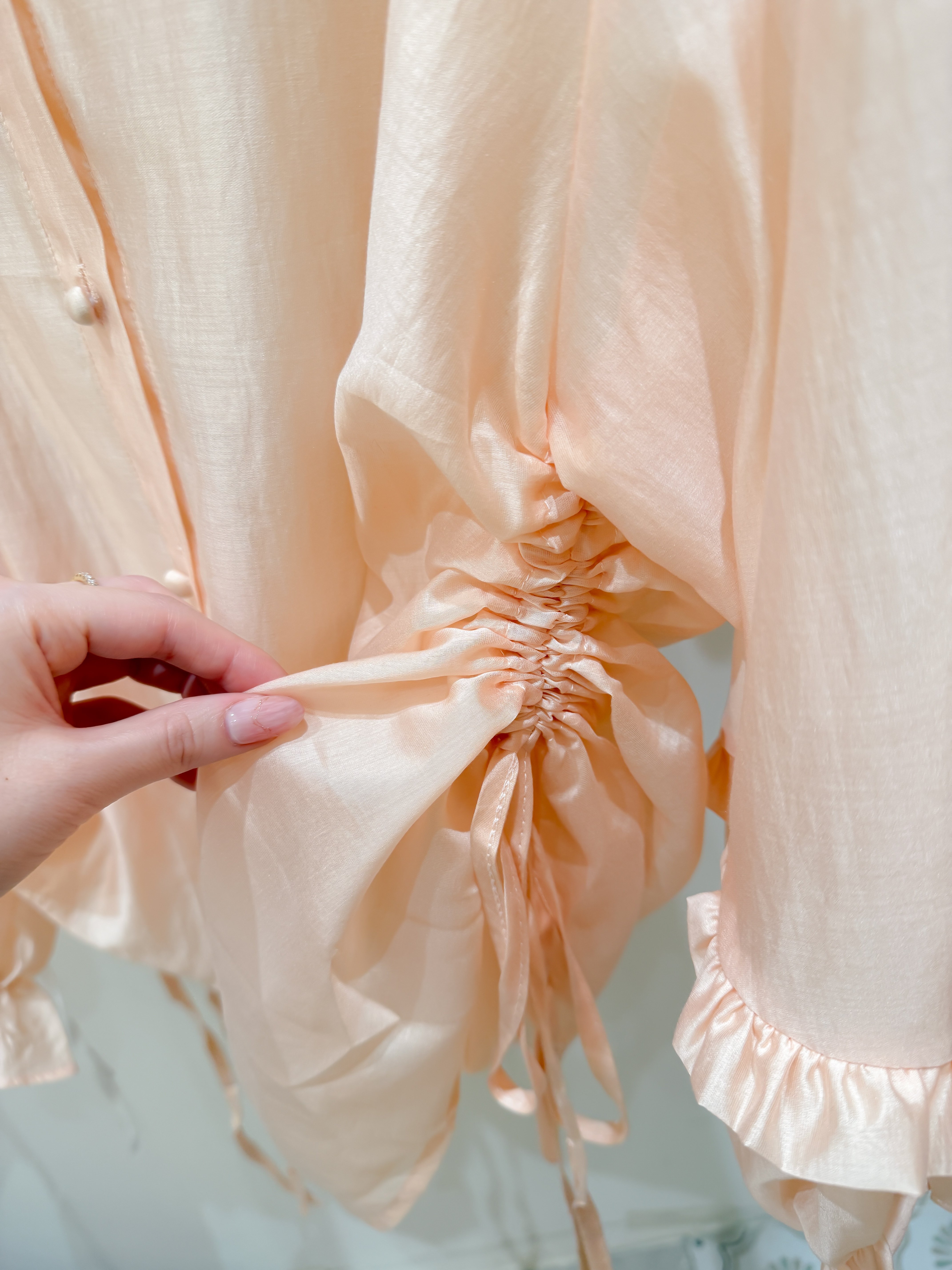 ♥︎TheSand自訂款 - 珠光束束繩防晒衣