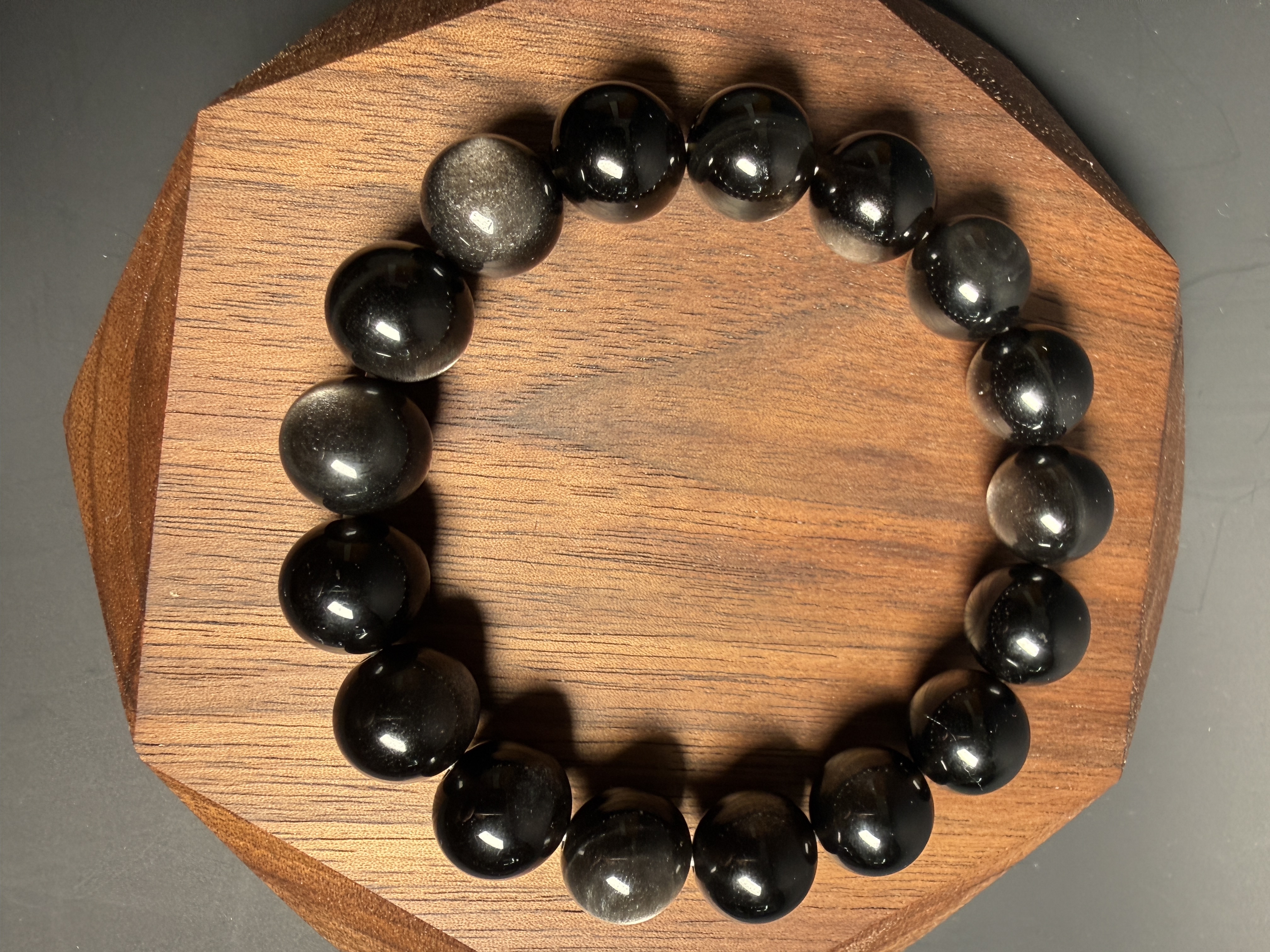 銀曜石手串 (12mm) (option 1)