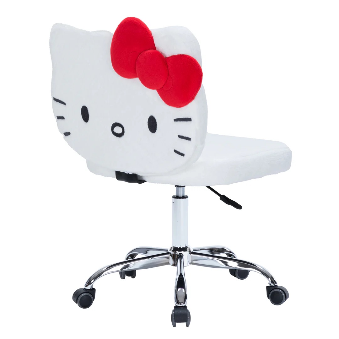 📦訂購 美國代購 Impressions Vanity Sanrio Hello Kitty Teddy Fur Swivel Vanity Chair旋轉式辦公桌椅 化妝椅