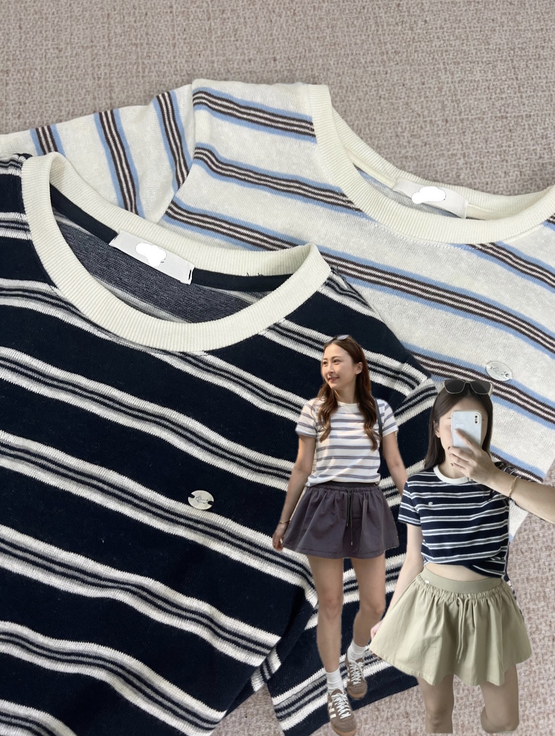 橫間條紋Tee（兩色）
