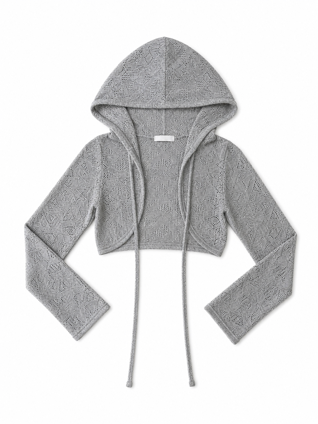 Cropped Hooded Knit Cardigan