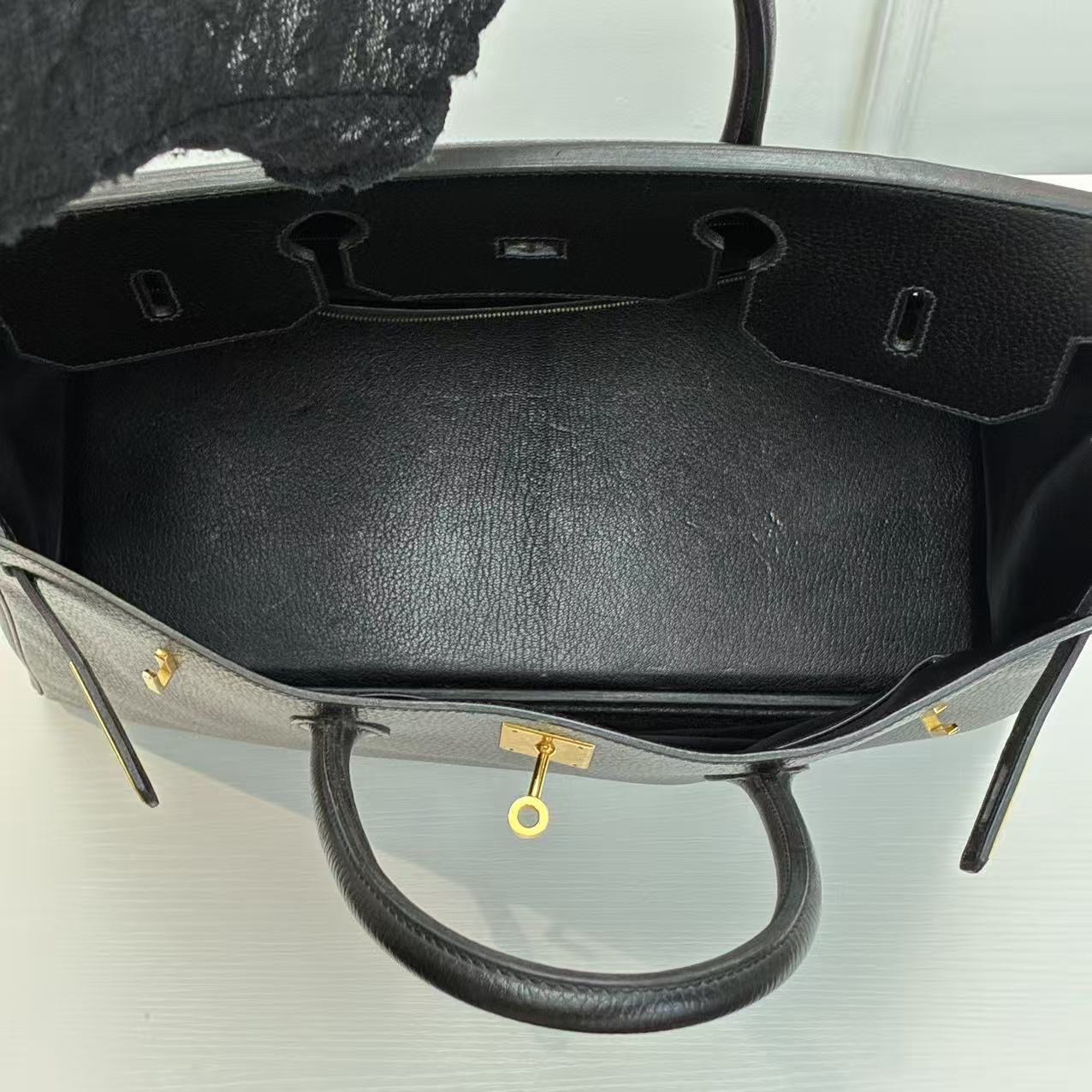 Hermes/愛馬仕 Birkin40鉑金包 BK40手提公文包89黑色金扣 絕版阿登皮 經典典藏款 