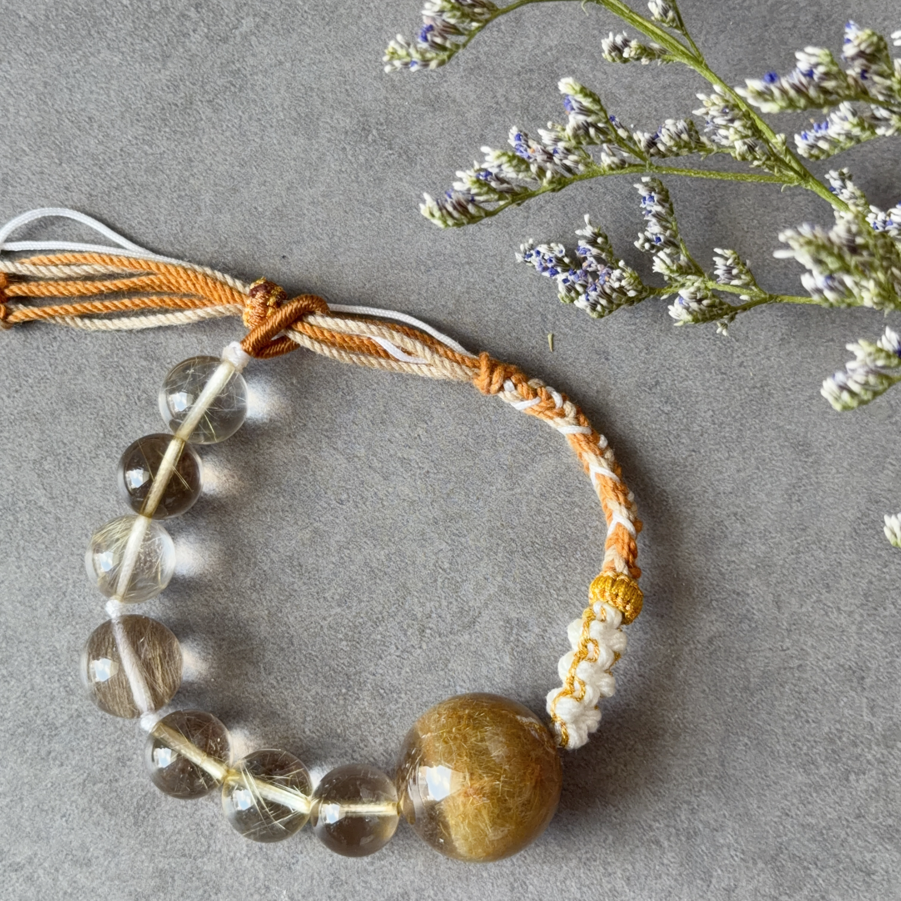 金髮晶+銀髮晶襯手绳