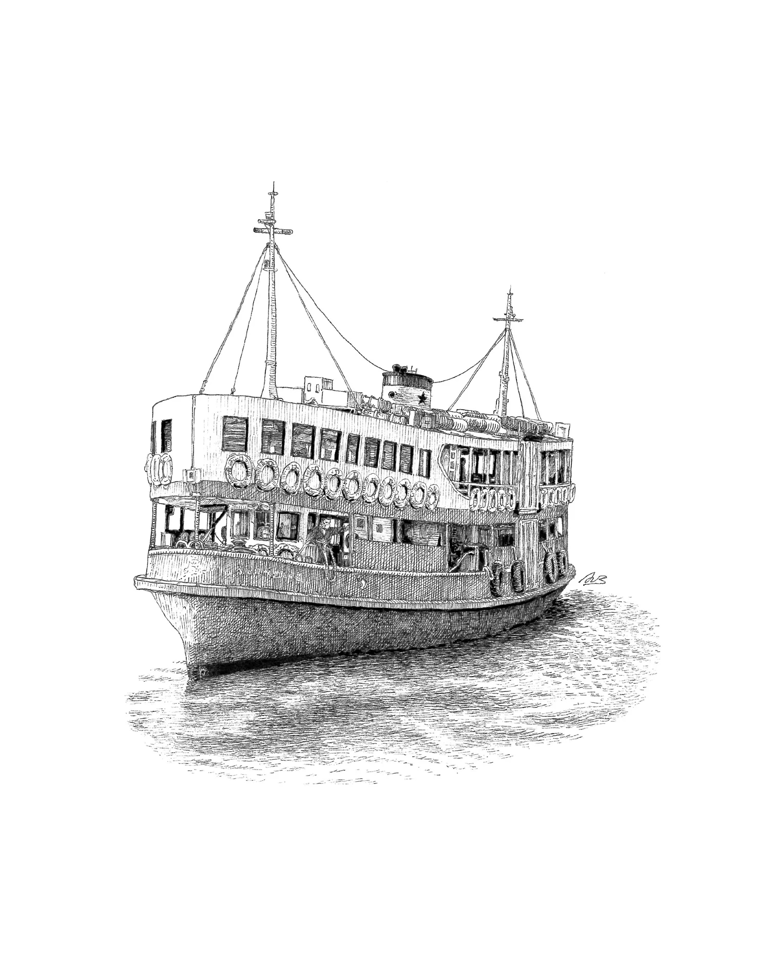The Ink Trail - ART PRINT Ferry
