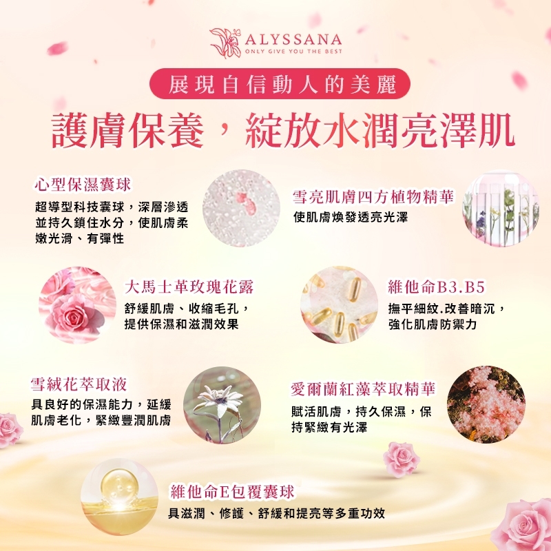 YW260685 - ALYSSANA 大馬士革玫瑰VIT-E微分子超導膠囊精華液120ml