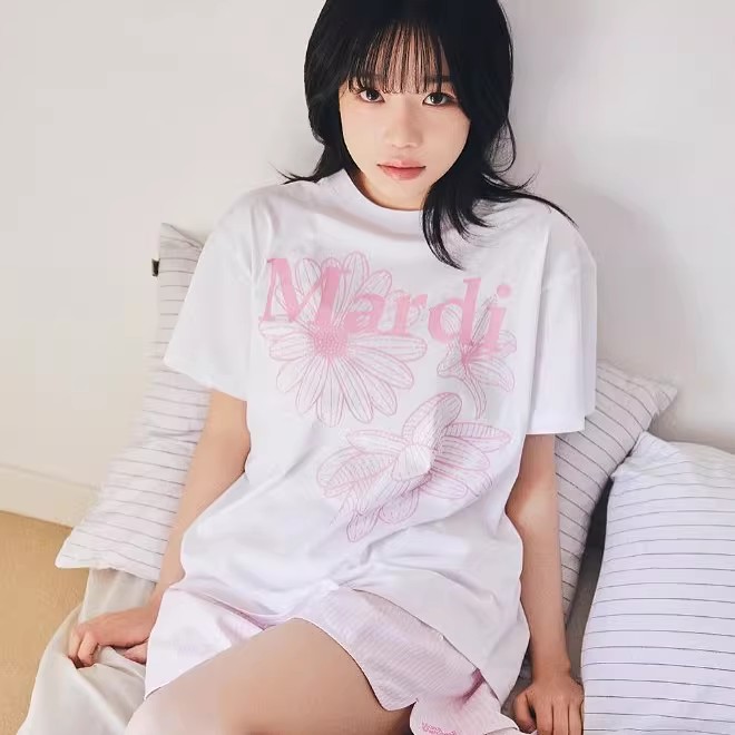 Mardi Mercredi 前三朵花印花短袖Tee