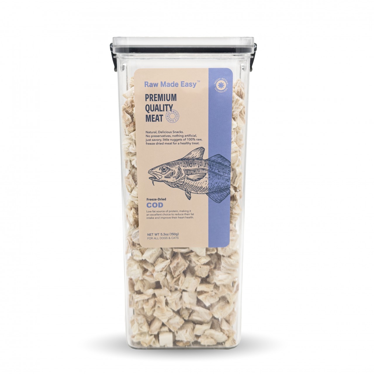 Raw Made Easy – 冷凍脫水小方塊150g [鱈魚]