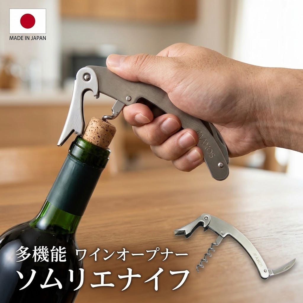 🔥🔥【日本製《MAXOS》全不鏽鋼侍酒師紅酒開瓶器】