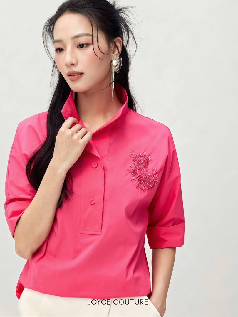 花卉图案衬衫上衣 T0775