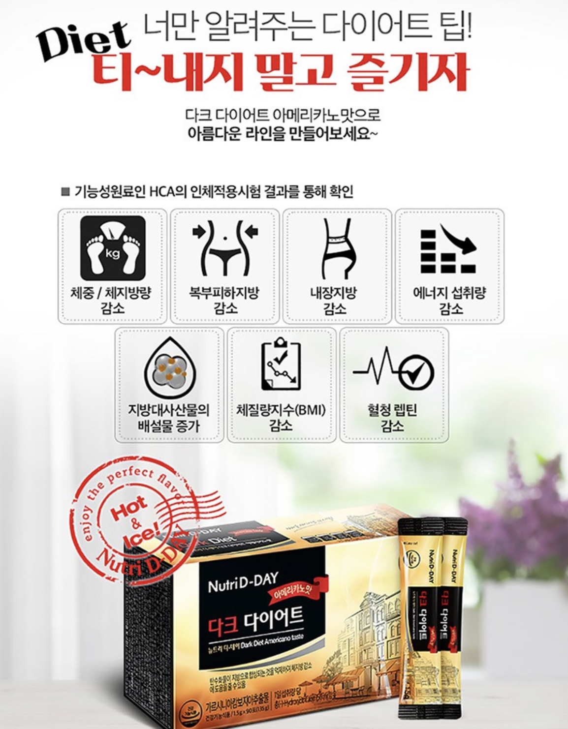 控糖燃脂｜韓國 Nutri D-Day 燃脂減肥 黑咖啡 90入 / 盒｜Dark Diet Americano Taste