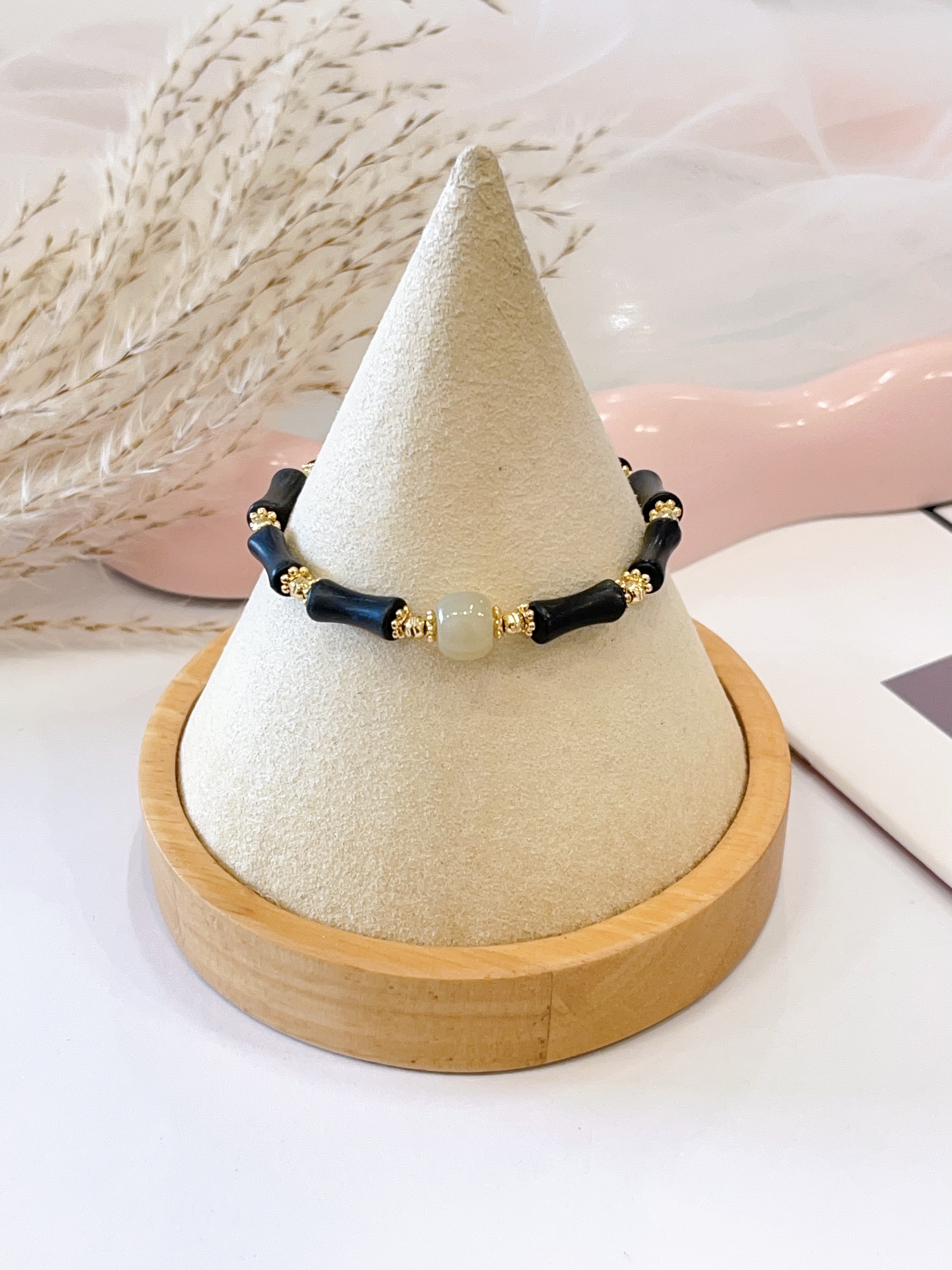 💚🎋 和田玉 × 竹节手串 Hetian Jade & Bamboo Joint Bracelet
