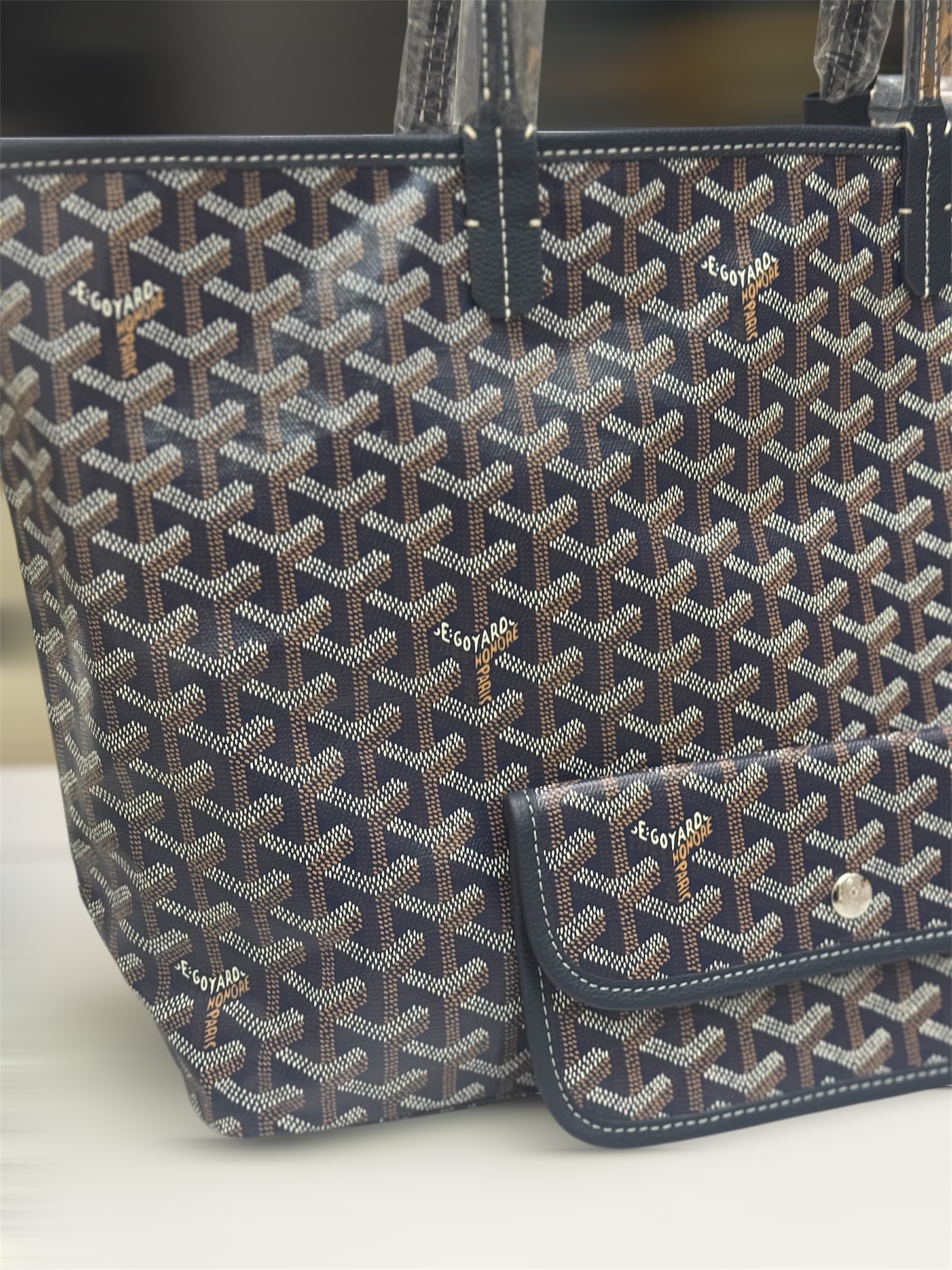 Unuse Goyard St Louis Tote-Navy Blue