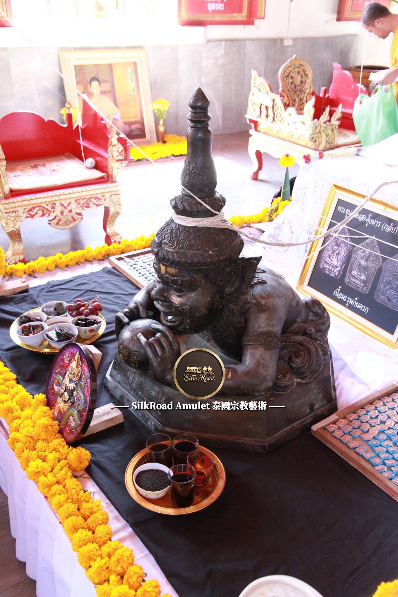 龍婆壯  佛曆2558  拉胡天神賜予財富  純銀符管版本｜附原裝廟盒｜光學級高透防水殼