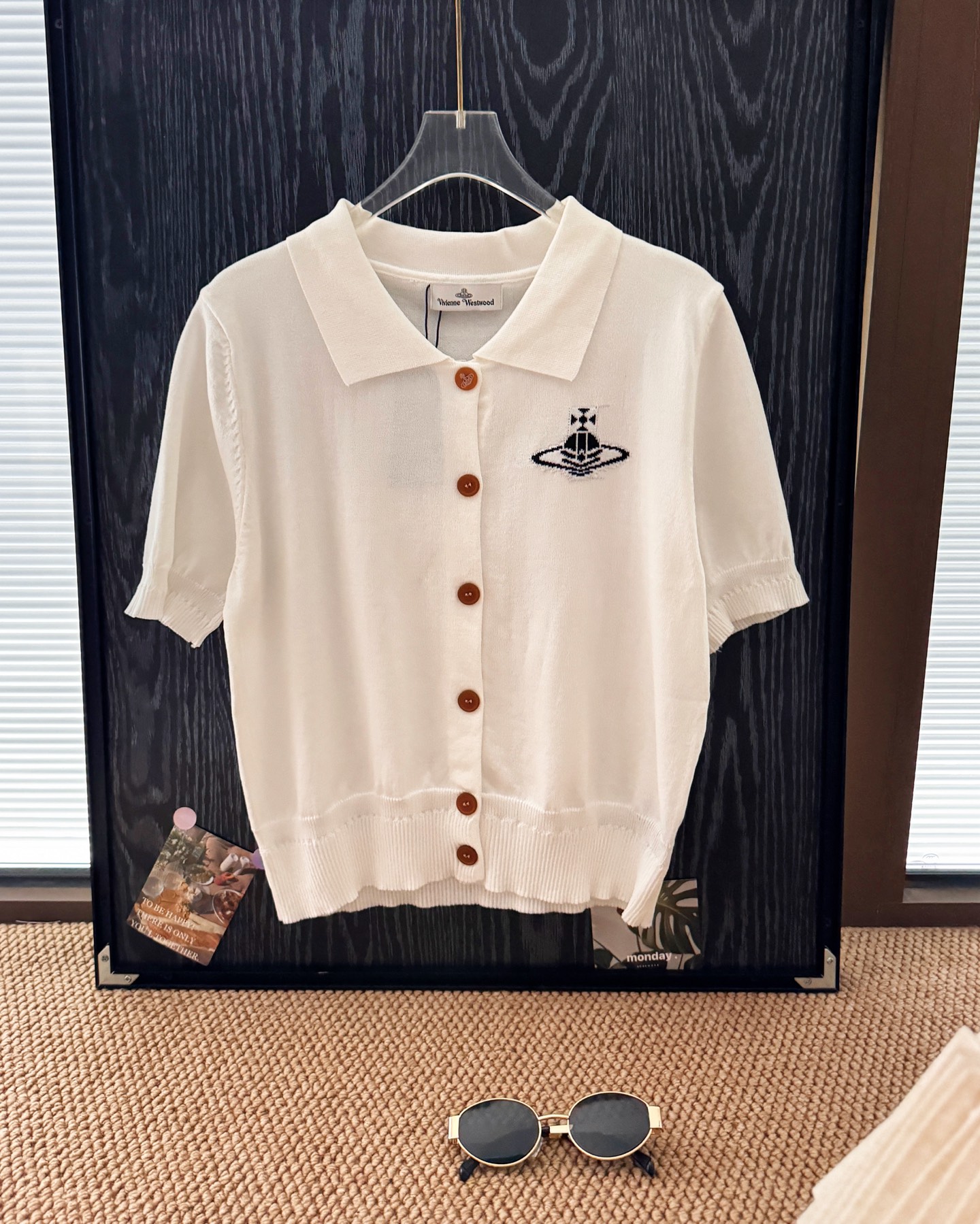 Vivienne Westwood 輕薄polo領短袖開襟冷衫