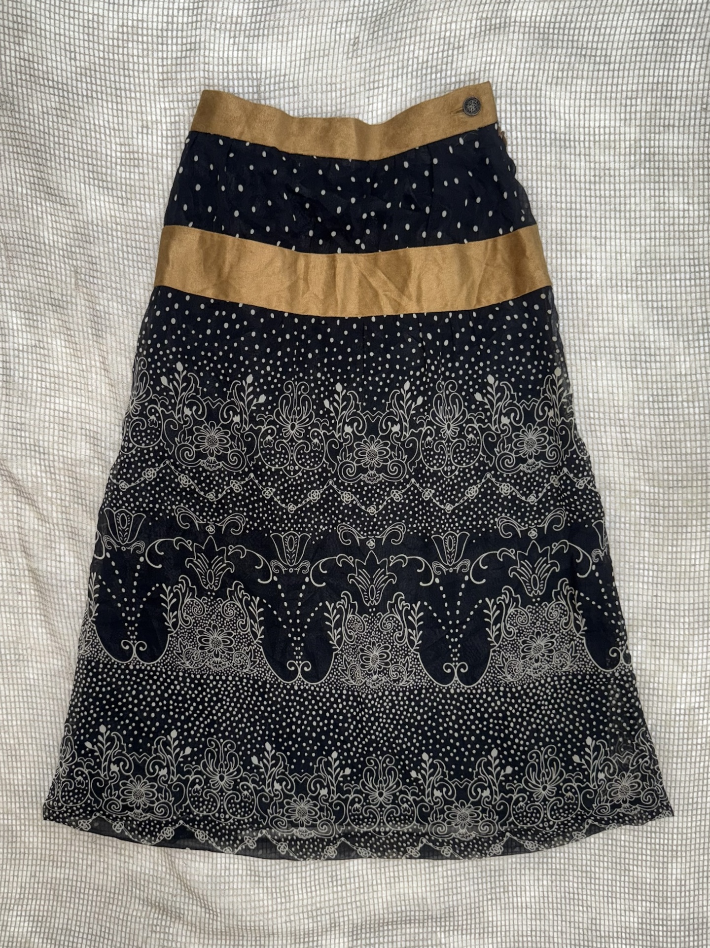Elegant Baroque Botanical Flared Skirt
