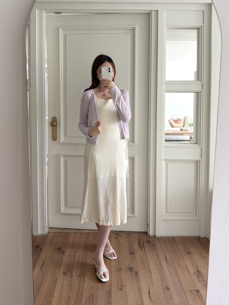 Airy Pastel Cropped Cardigan (Lavender)
