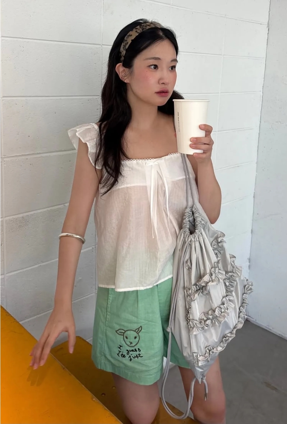 SINOON Ruffle String Bag