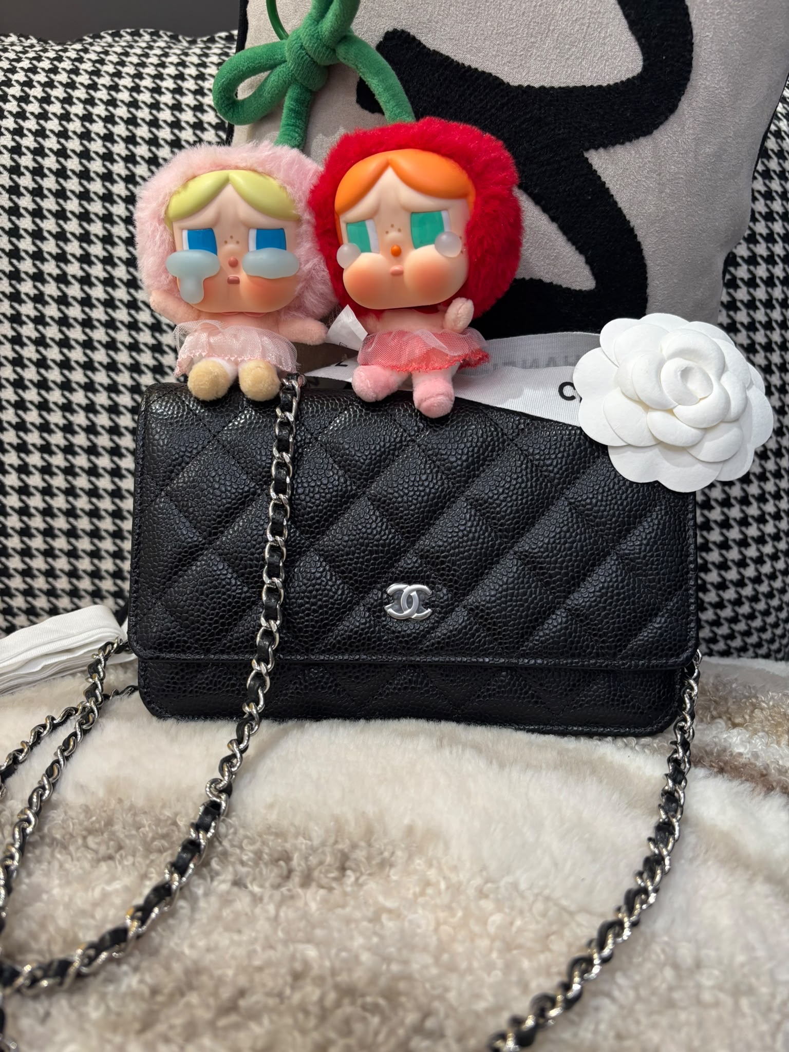 全新 Chanel wallet on chain 黑色荔枝牛皮銀扣WOC 100%Authentic, 全新 Brand New  ✅晶片貼✅dust bag ✅box