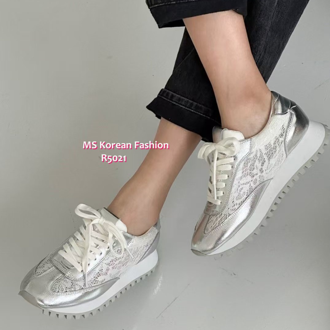 R5021 韓國🇰🇷真皮拼lace波鞋