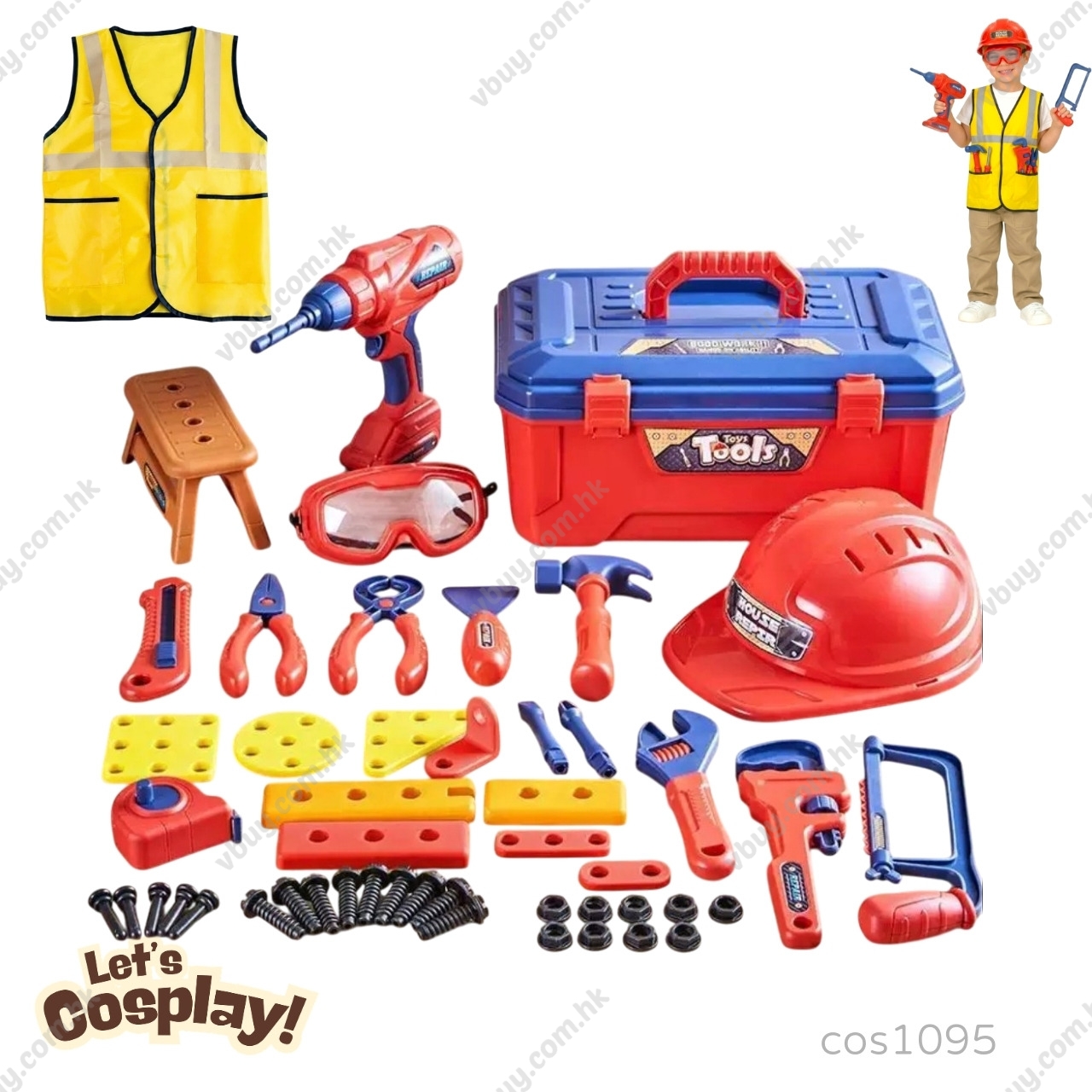現貨 Lets cosplay 兒童工程師Cosplay服裝 建築師職業扮演 engineer Architect Costume 夢想職業服裝Dream Career Costume，我的志願服裝系列，適合故事角色扮演、學校活動及萬聖節服裝 cos1095