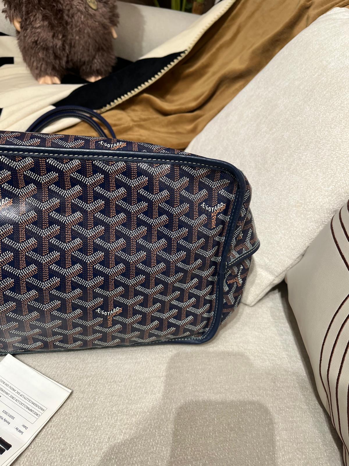 Goyard Anjou gm tote bag Navy 100%Authentic ,95%new ✅香港專門店收據 ✅dust bag