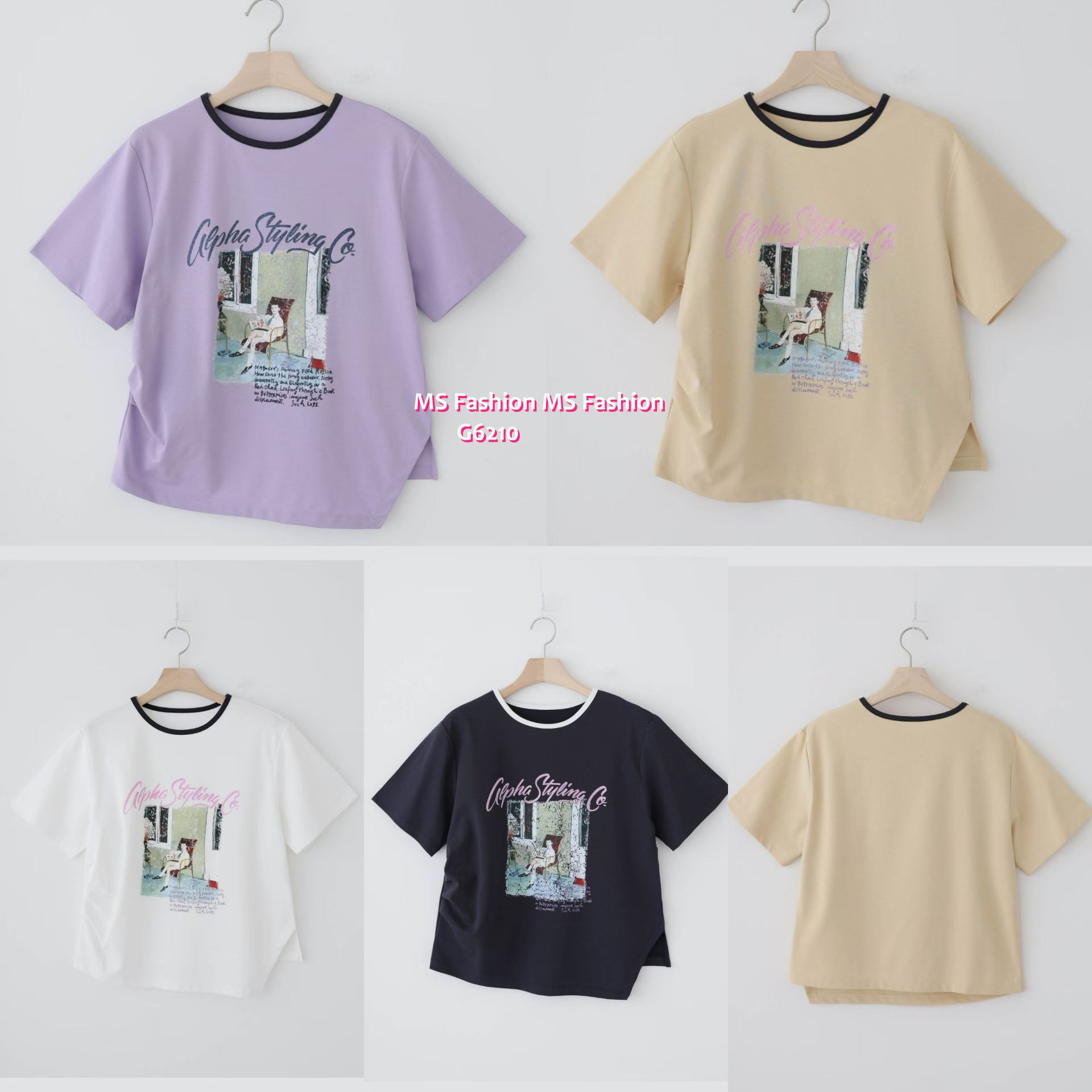 G6210 韓國🇰🇷靚print側打皺top