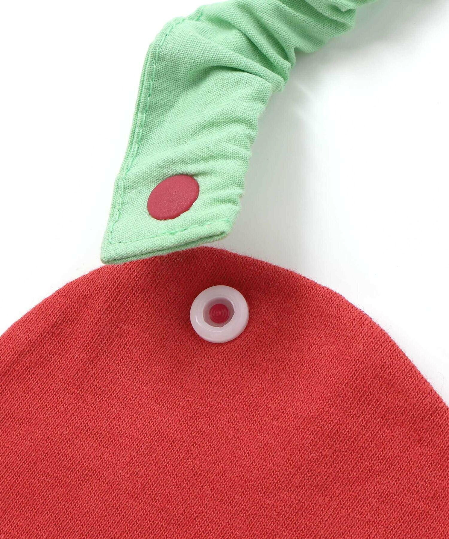 🇯🇵預訂 日本直送🇯🇵好餓的毛毛蟲兩色純色格紋蘋果造型圍兜