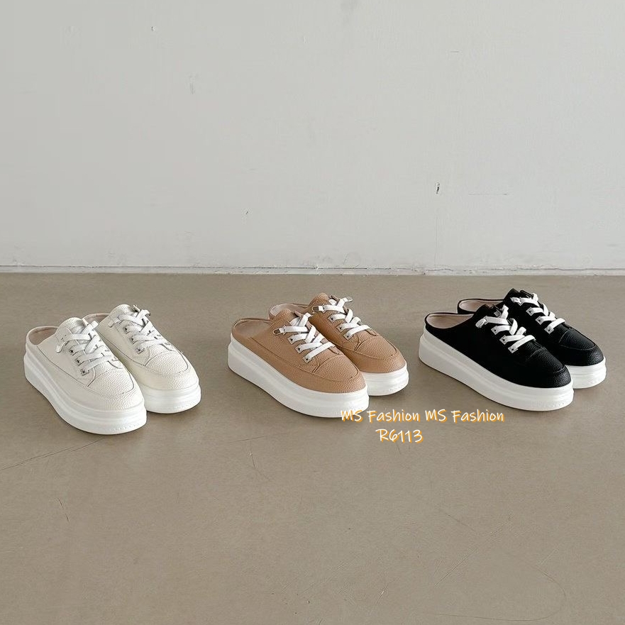 R6113 韓國🇰🇷真皮後拖厚底Sneakers