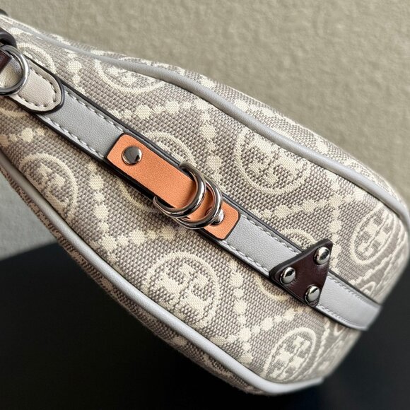 香港現貨-Tory Burch T Monogram Crescent Canvas Shoulder Bag