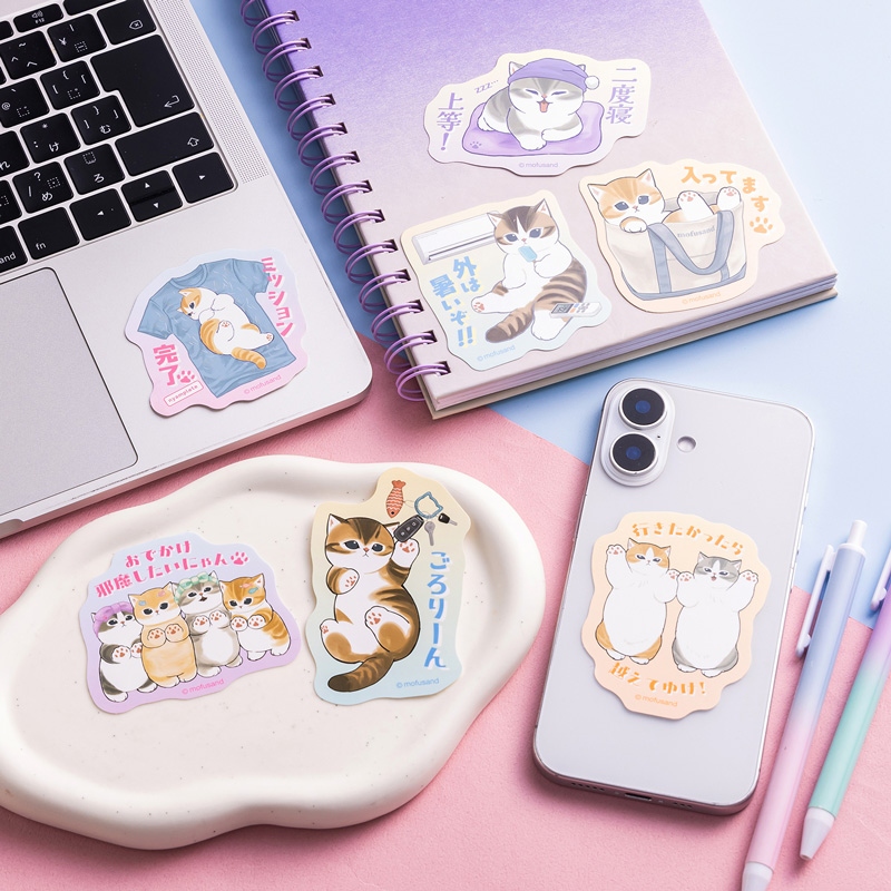 🌸 【預訂】手機貼紙(7款) STAY HOME! - mofusand 17/7新品