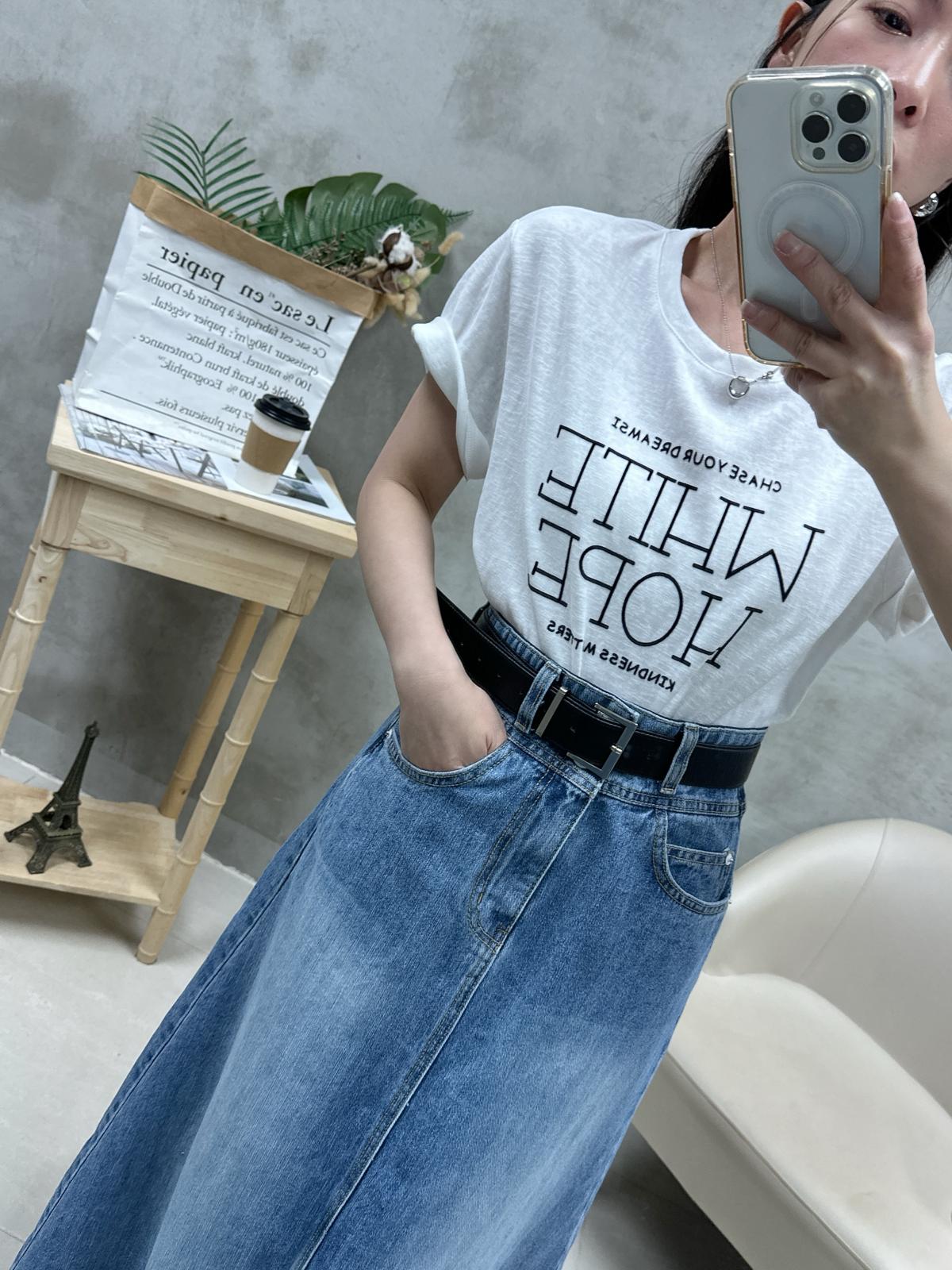 H03 高腰雙鈕A cut牛仔裙