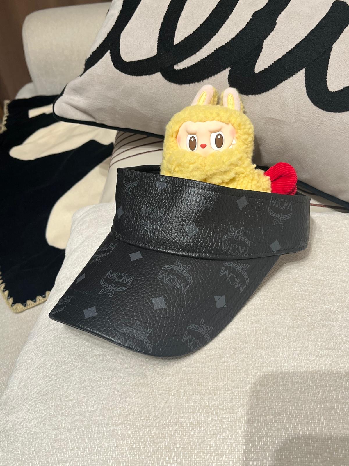 MCM VISOR CAP calfskin 100%Authentic ,95%new  