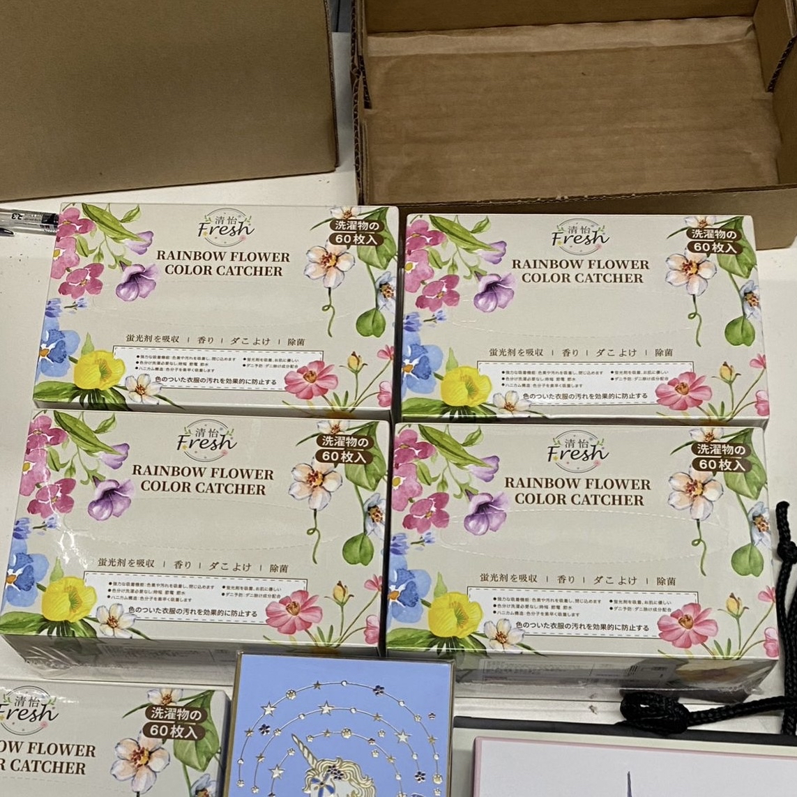 現貨 - 清怡七色花衣物吸色紙60片（1組5盒）