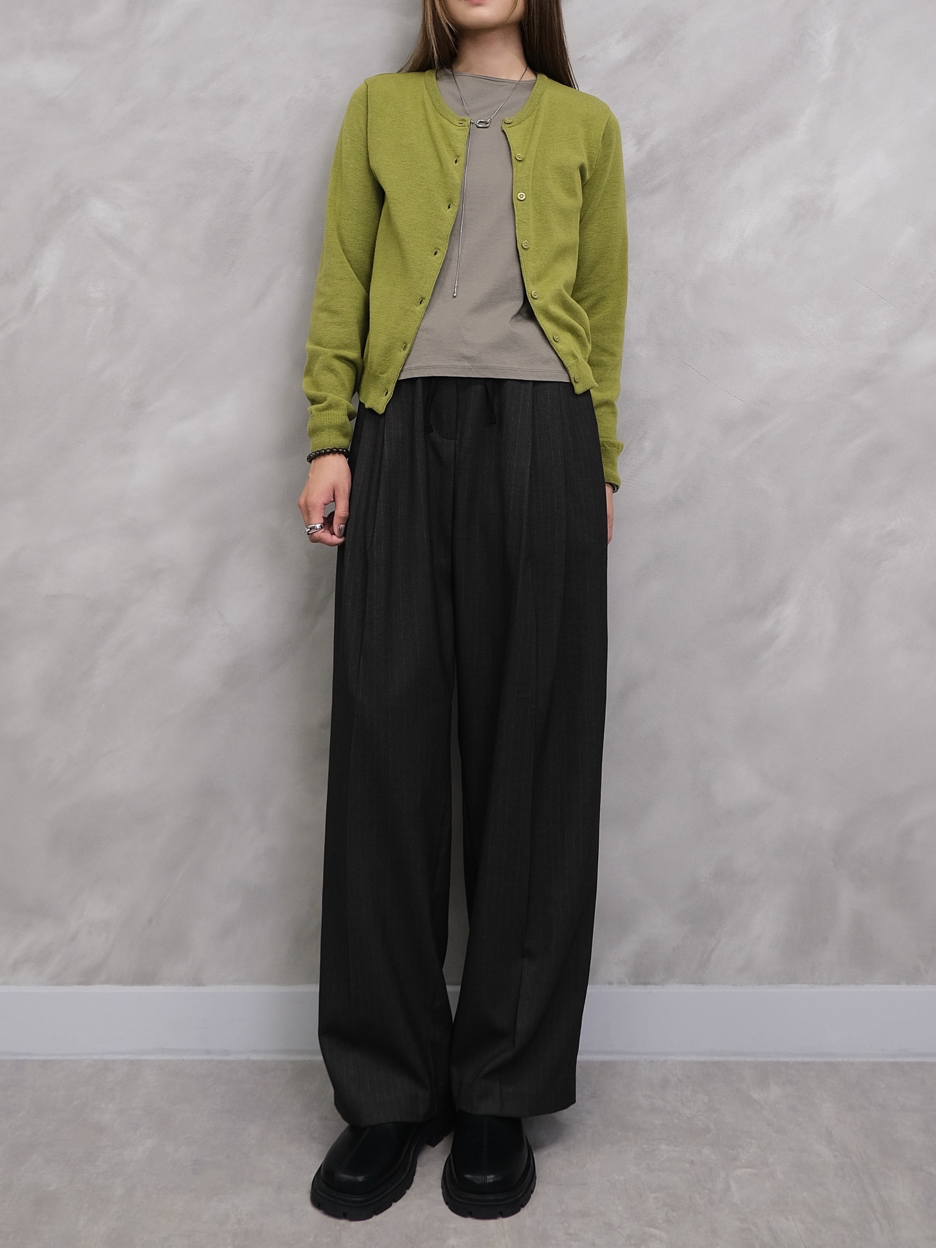 Soft Knit Round Neck Cardigan #jk30