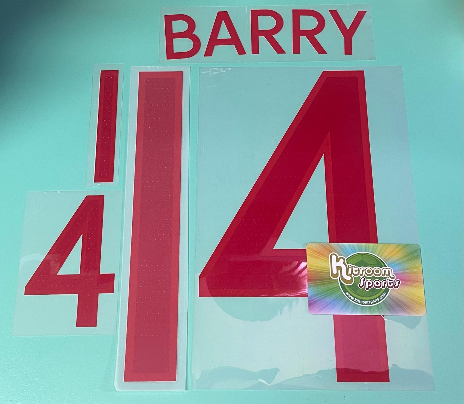2010 England Home Nameset #14 BARRY