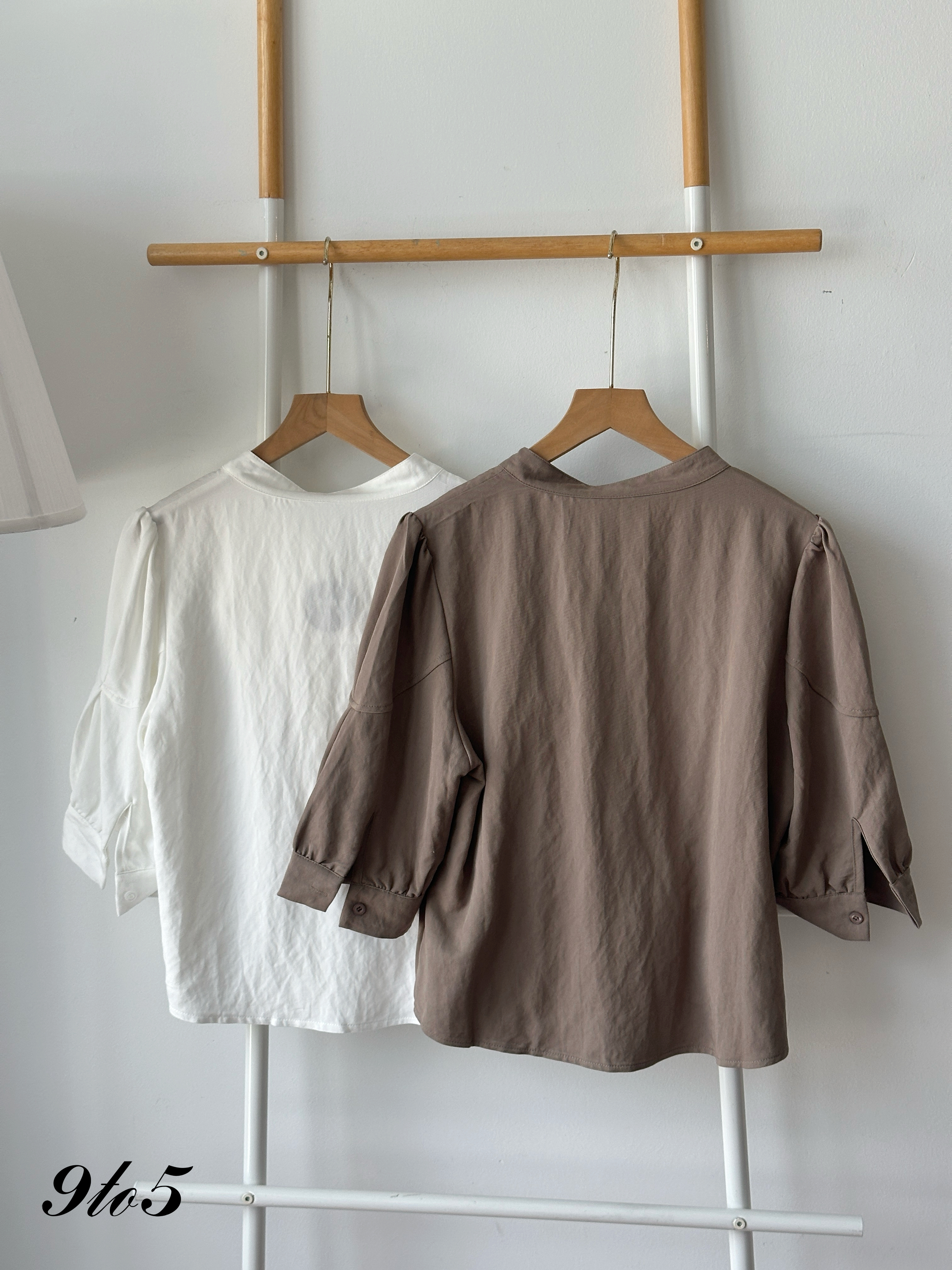 T4265 Stand Collar Half Sleeve Shirt - 3 Colors 